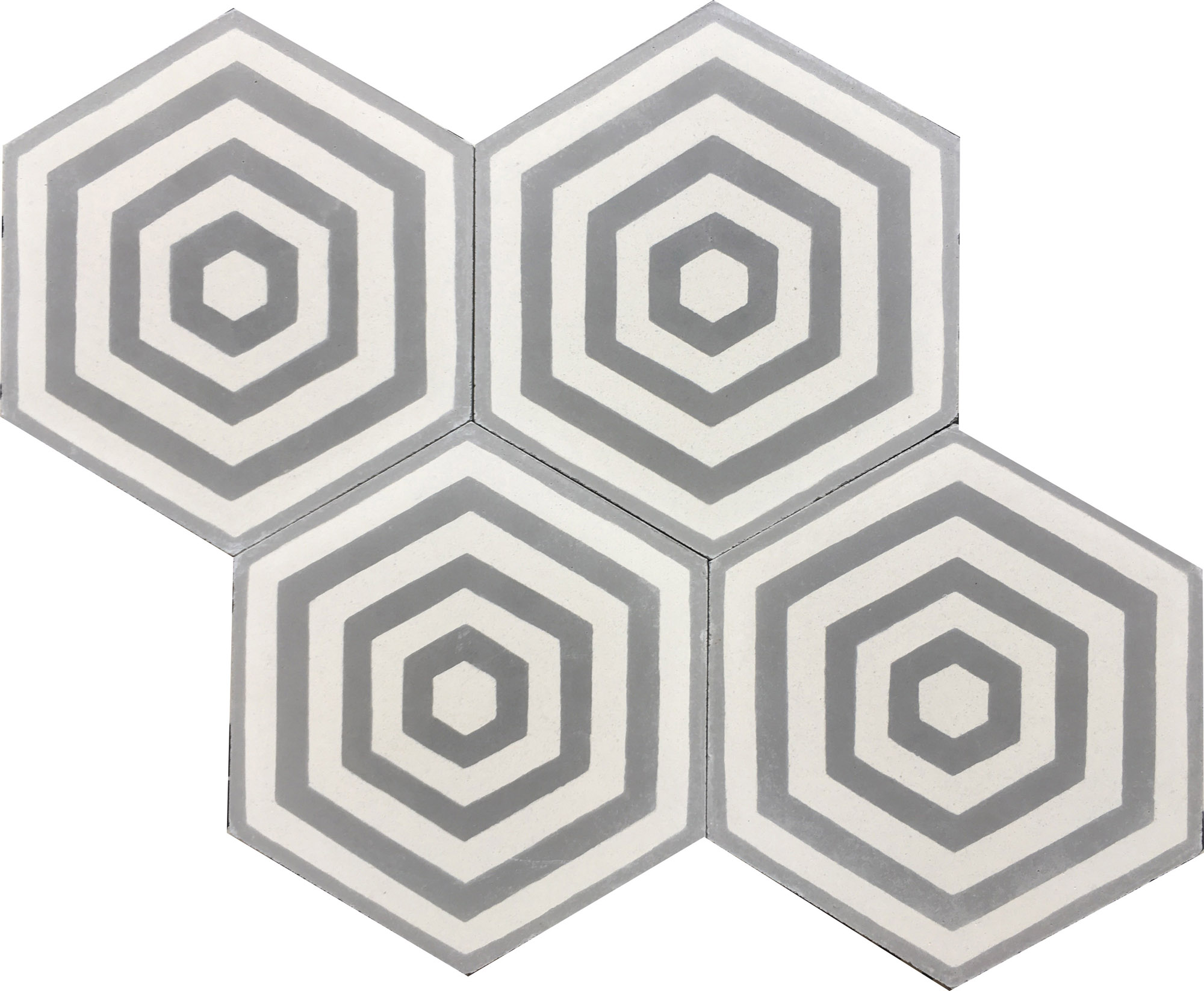 Hexagonal Honeycomb Light Grey Cement Tiles